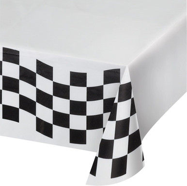 CEG Paper Table Cover, Black and White Checker - 54x102 (010546405)