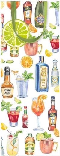 Caspari Wine & Bottle Gift Bag, Happy Hour (10032B4)