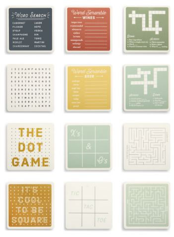 Demdaco Party Games Coaster Set, Tic-Tac-Toe (1004080249)