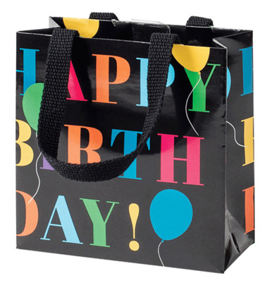 Caspari Small Square Gift Bag, Birthday Surprise (10040B1.5)