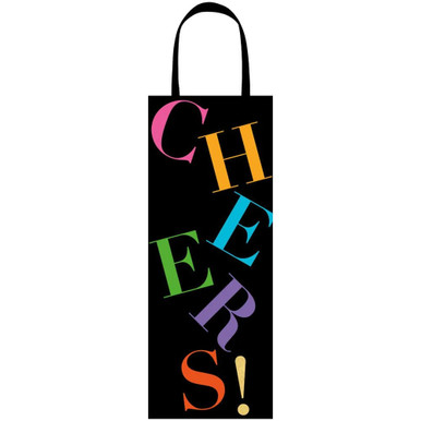 Caspari Wine & Bottle Gift Bag, Cheers To You (10042B4)