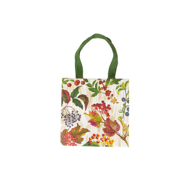Caspari Small Square Gift Bag, Berry Botanical (10076B1.5)