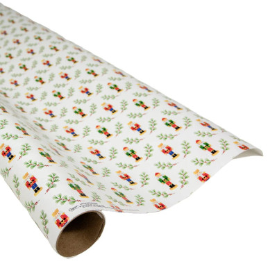 Caspari 6' Continuous Gift Wrap Roll, Little Nutcracker(10096RC)