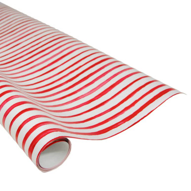 Caspari 8' Continuous Gift Wrap Roll, Painterly Stripe Red and White (10112RC)
