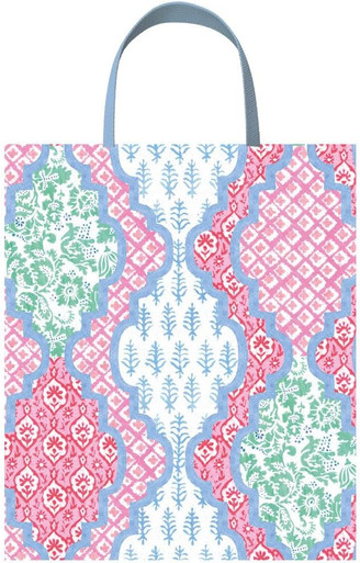 Caspari Gift Bag, Provencale Cotton Pink Multi - Large (10116B7)
