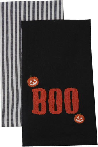 C&F Home Kitchen Towel, Boo Stripe - Set of 2 (C842652667AS2)