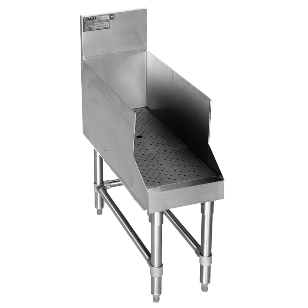Eagle Group RDBSR12-24 Spec-Bar 2000® Stainless Steel Recessed Bar Drainboard - 12" x 29"