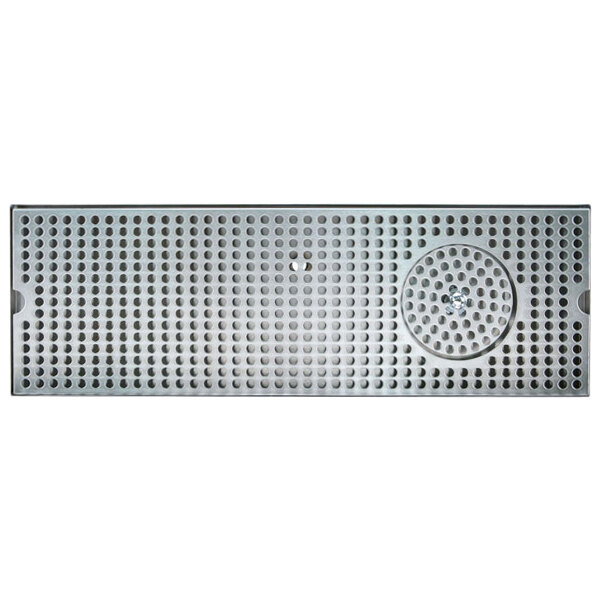 Micro Matic DP-120D-24GR 5" x 24" Stainless Steel Surface Mount Drip Tray with Glass Rinser