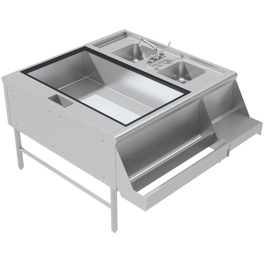 Advance Tabco PR-42X42-10-L Prestige Series Stainless Steel Pass-Through Workstation - (Left Side Ice Bin)