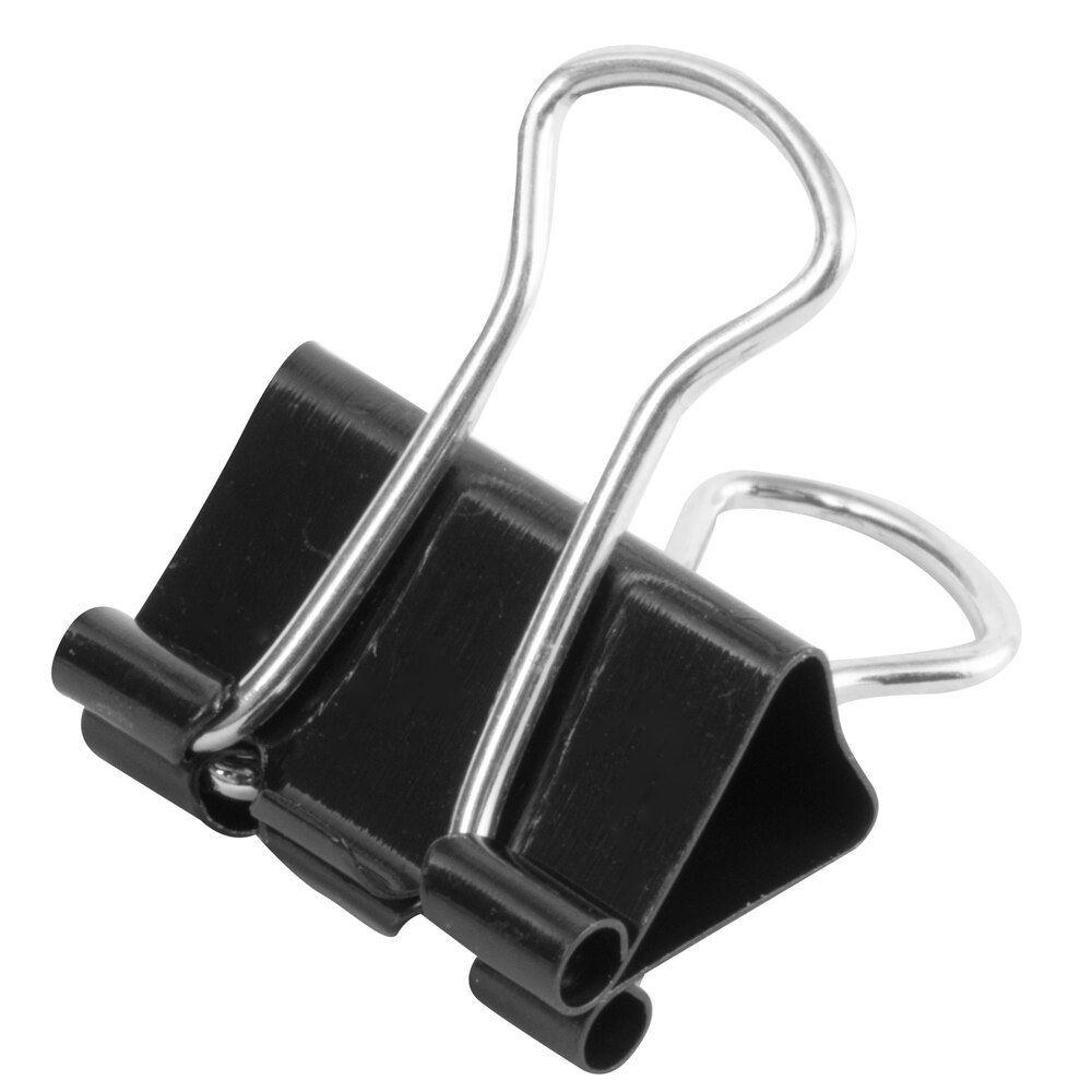 Universal UNV10199VP 1/4" Capacity Black Mini Binder Clip  - 144/Pack
