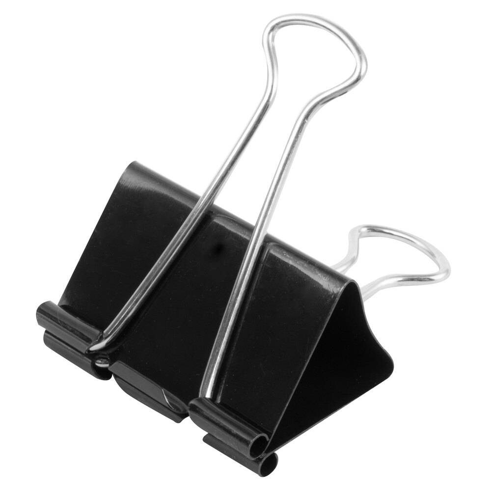 Universal UNV10220VP 1" Capacity Black Large Binder Clip - 36/Box