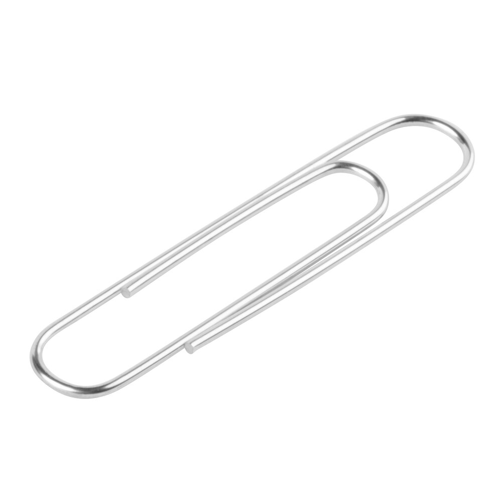 Acco 72580 Silver Smooth Finish 100 Count Jumbo Paper Clips - 10/Box