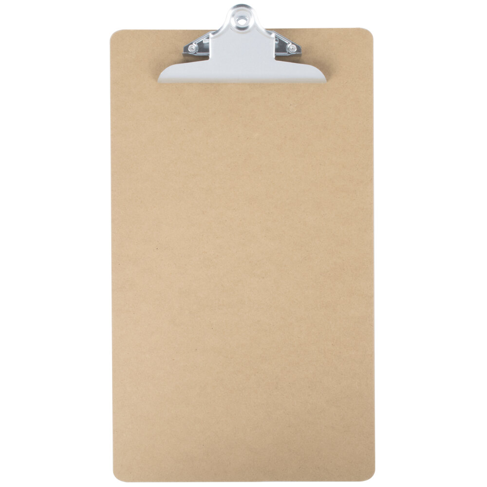 Universal UNV40305VP 1" Capacity 8 1/2" x 14" Brown Hardboard Clipboard  - 3/Pack