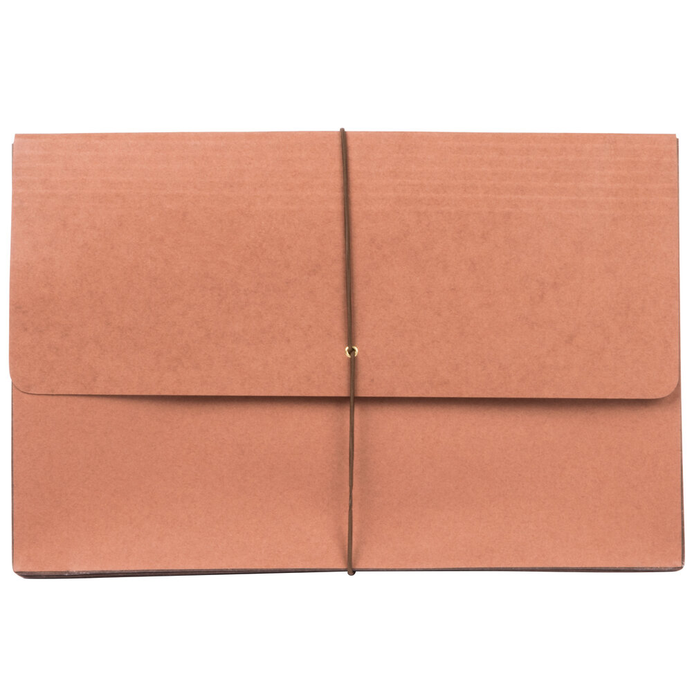 Universal UNV13080 Legal Size Extra Wide Expansion Wallet - 5 1/4" Expansion with Flap and Cord Closure, Redrope