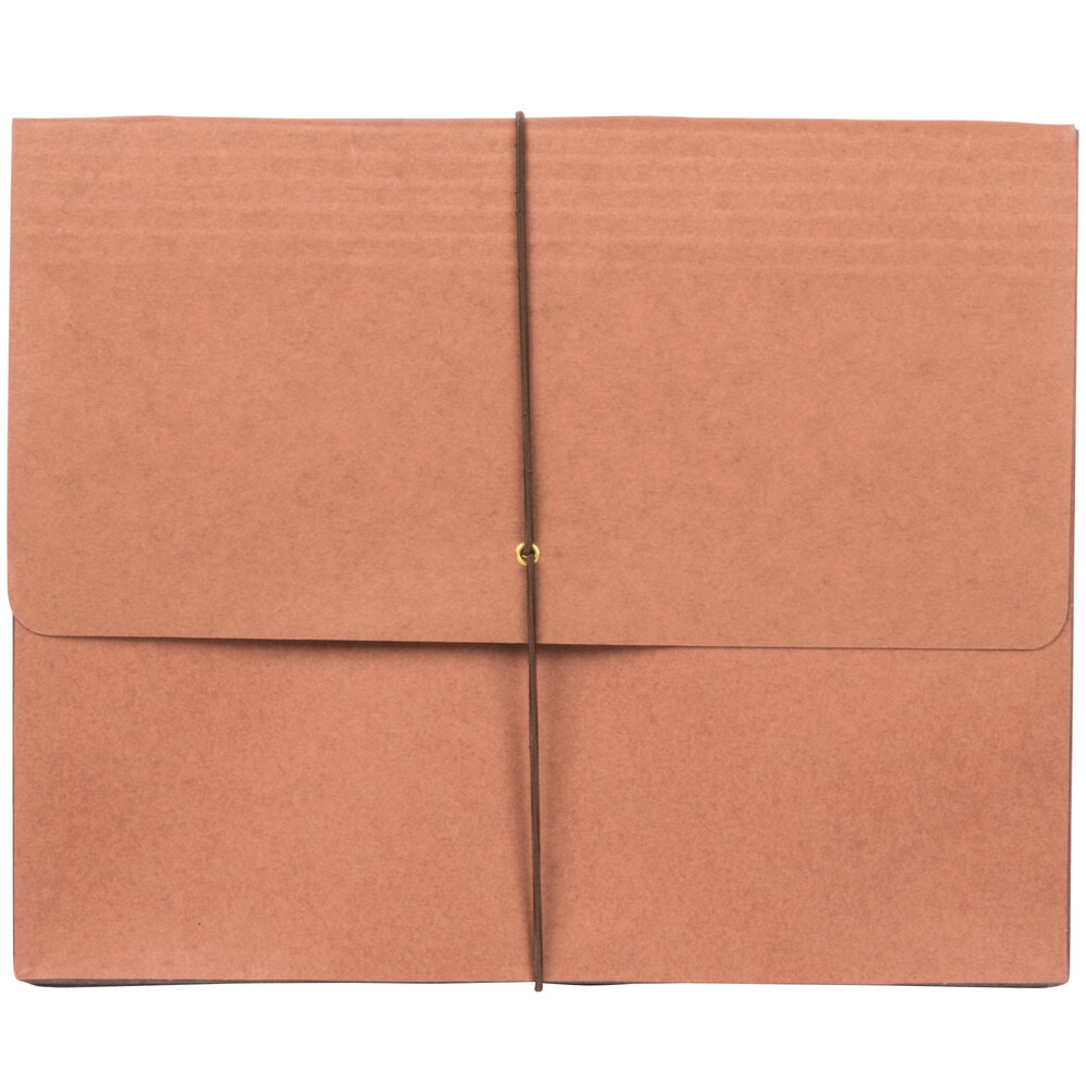 Universal UNV13090 Letter Size Extra Wide Expansion Wallet - 5 1/4" Expansion with Flap and Cord Closure, Redrope