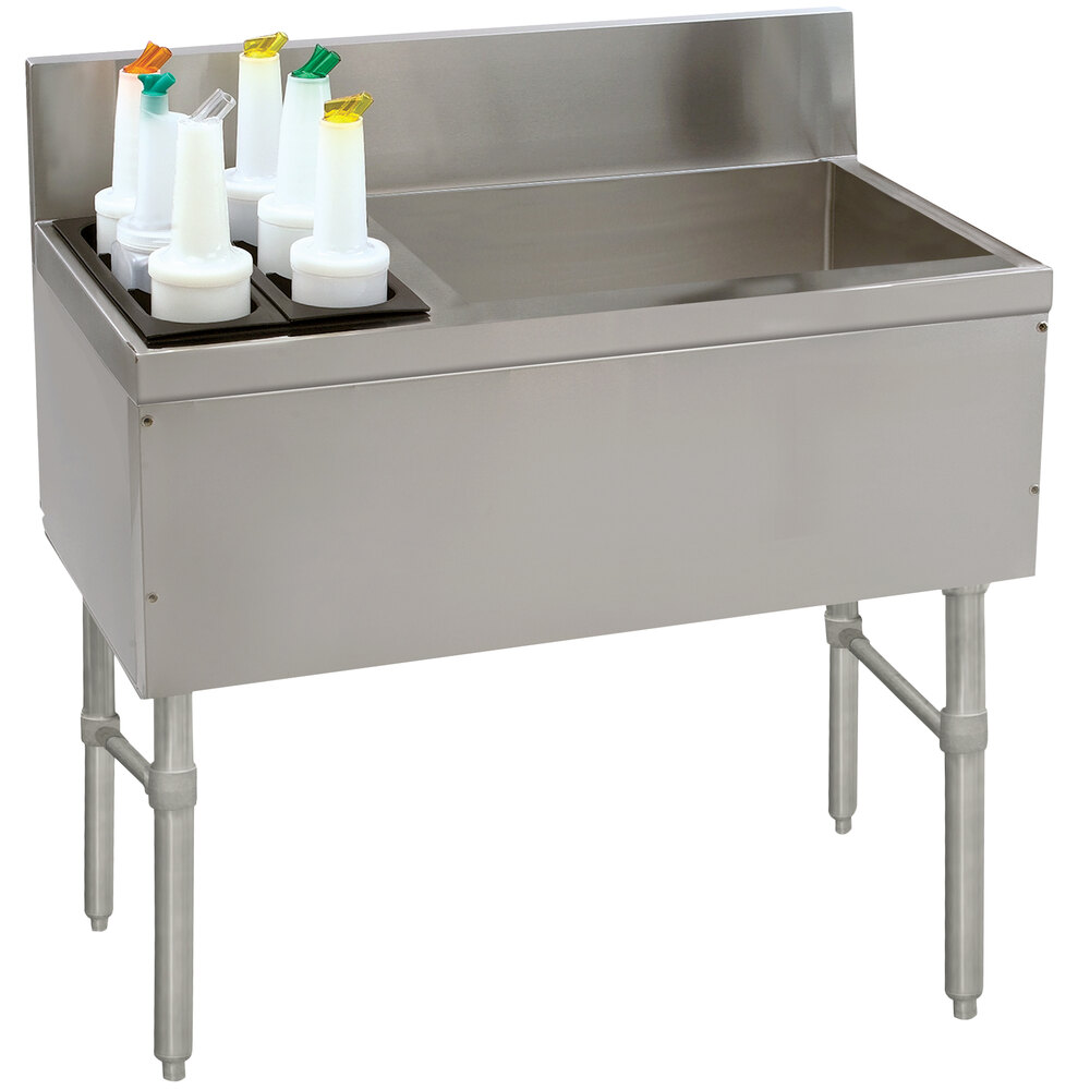 Advance Tabco PRC-19-36R Prestige Series Stainless Steel Ice Bin and Bottle Storage Combo Unit - 20" x 36" (Right Side Ice Bin)