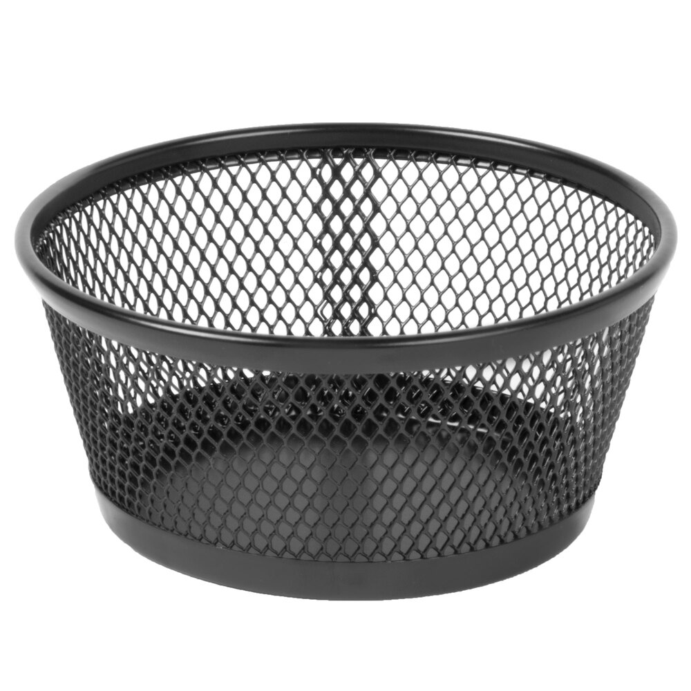 Universal UNV20014 4 3/8" x 2" Black Jumbo Mesh Storage Dish