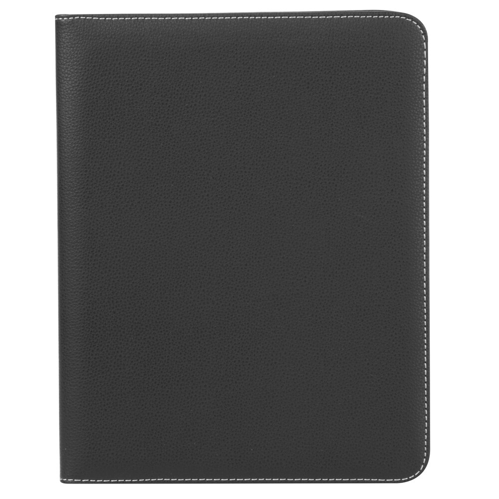 Universal UNV32660 12 1/2" x 9 3/4" Black Leather Padfolio