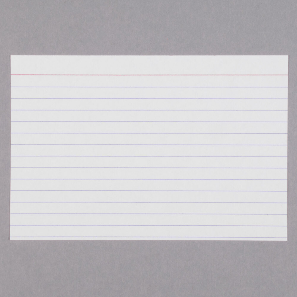 Universal UNV47230 4" x 6" White Ruled Index Cards - 100/Pack