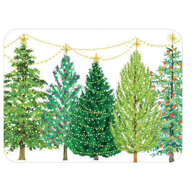 Caspari Rectangle Paper Placemats, Christmas Tree with Lights (1206PPREC)