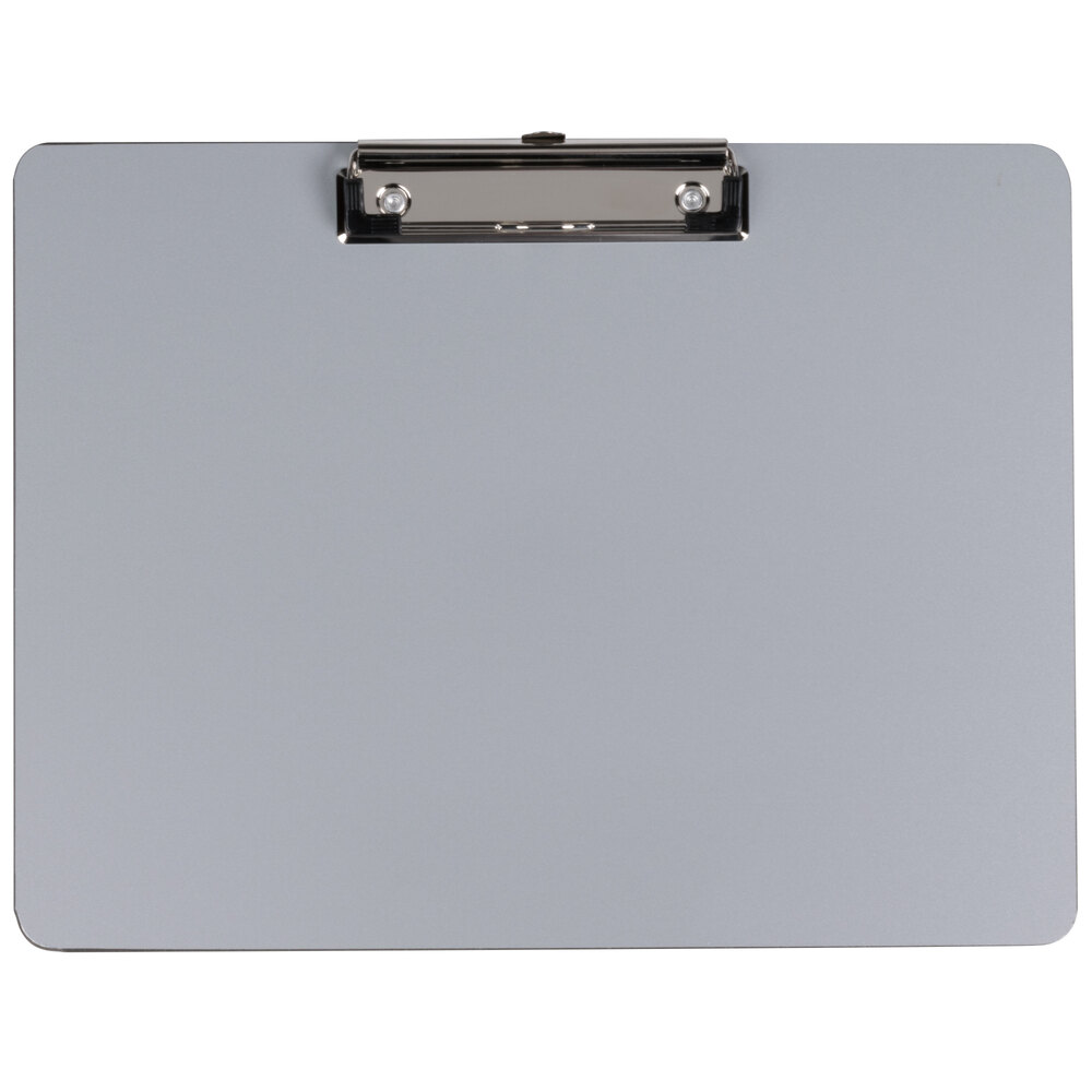 Universal UNV40302 1/2" Capacity 11" x 8 1/2" Plastic Brushed Aluminum Landscape Clipboard