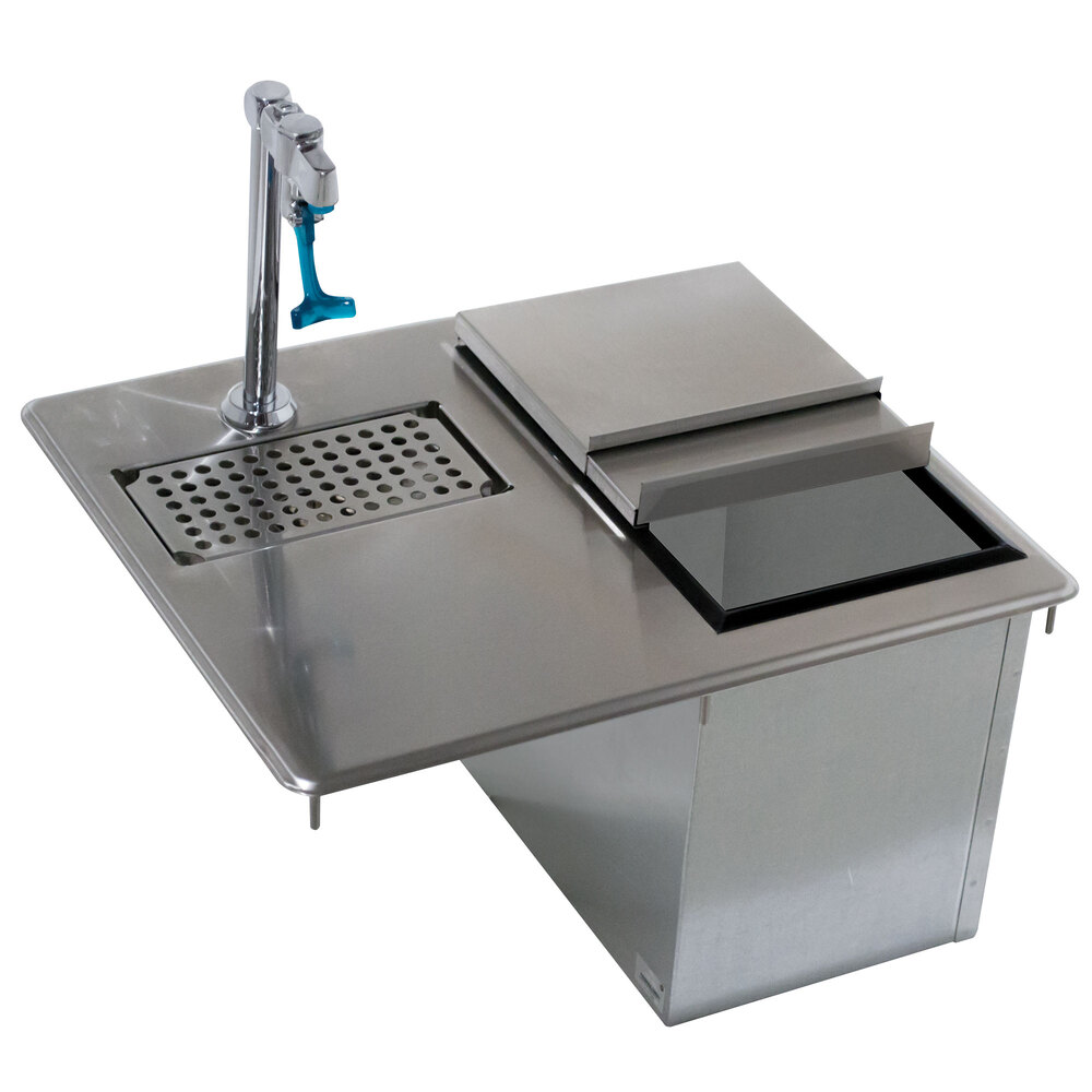 Advance Tabco D-24-WSIBL Stainless Steel Water Station with Ice Bin - 21 1/4" x 18"