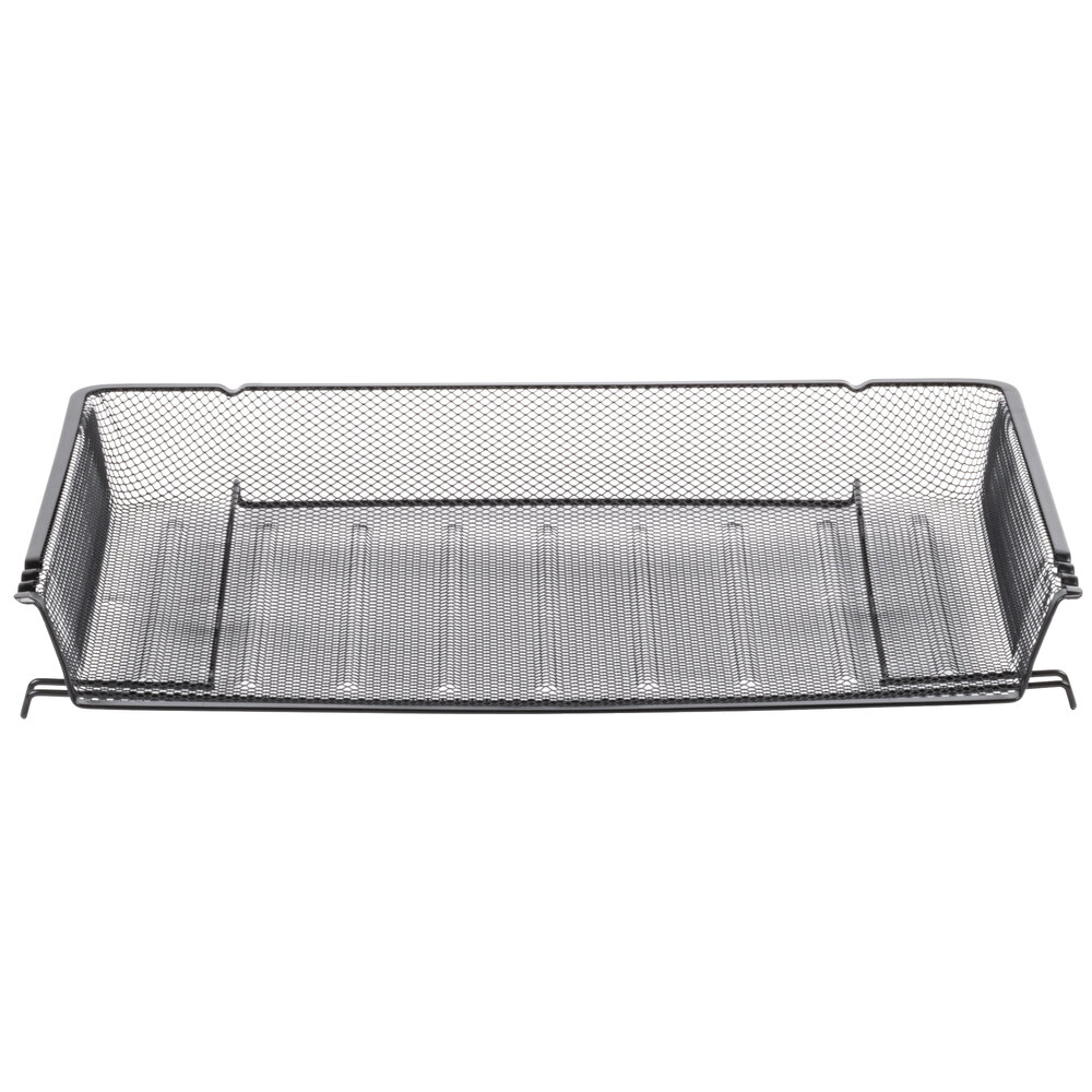 Universal UNV20012 16 3/4" x 10 3/4" x 2 1/2" Black Side Load Stackable Mesh Tray, Legal