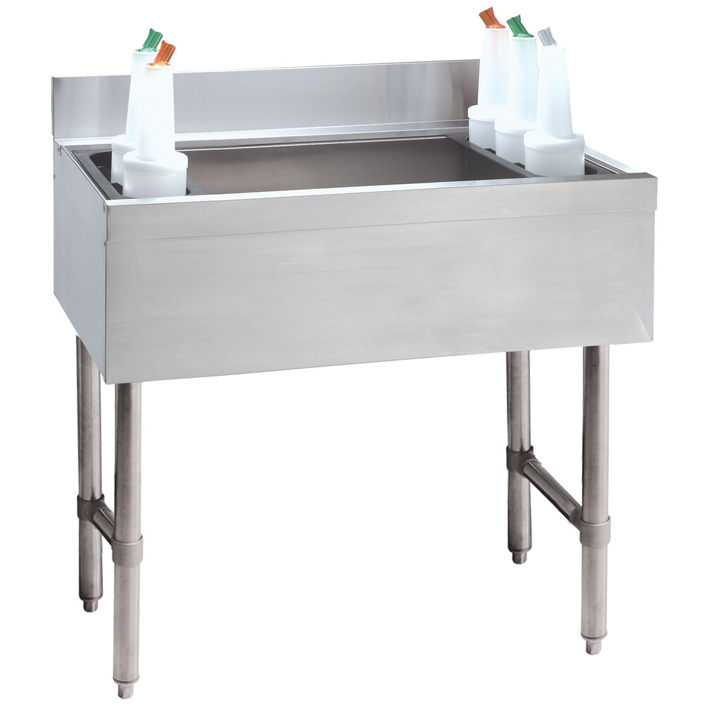 Advance Tabco CRI-12-30-10 Stainless Steel Underbar Ice Bin with 10-Circuit Cold Plate - 30" x 21"