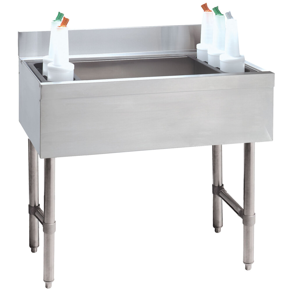 Advance Tabco CRI-12-36-10 Stainless Steel Underbar Ice Bin with 10-Circuit Cold Plate - 36" x 21"