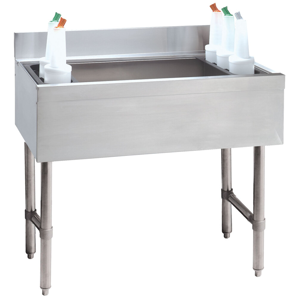Advance Tabco CRI-12-42-10 Stainless Steel Underbar Ice Bin with 10-Circuit Cold Plate - 42" x 21"