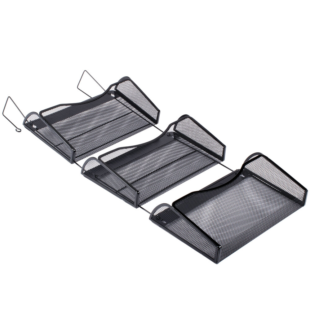 Universal UNV20011 Black Three Pocket Mesh Partition Wall File with Hanger, Letter