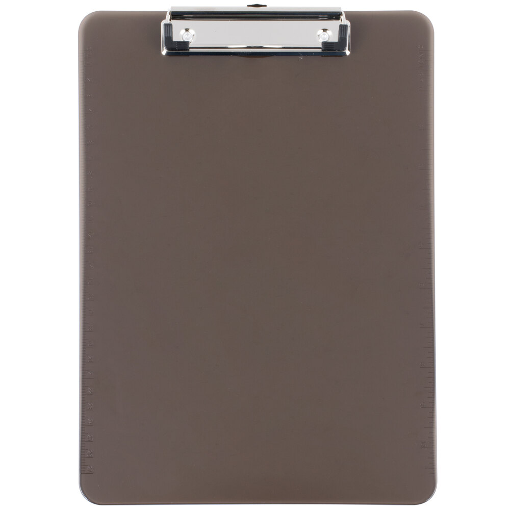 Universal UNV40311 1/2" Capacity 8 1/2" x 11" Translucent Black Low Profile Clip Plastic Clipboard