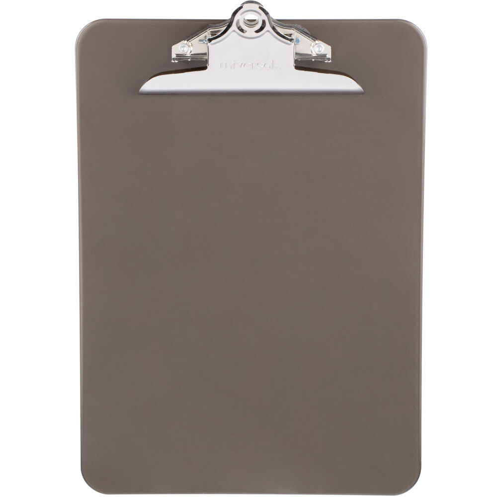 Universal UNV40306 1" Capacity 12" x 8 1/2" Smoke High Capacity Clip Plastic Clipboard