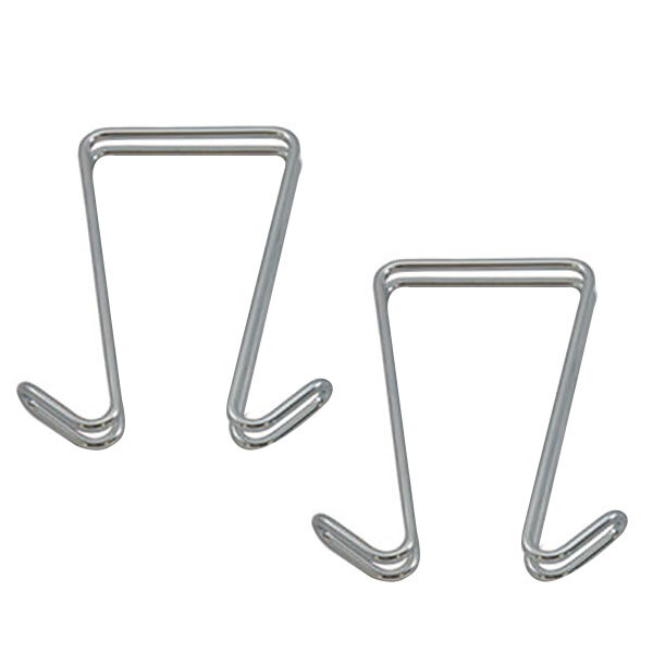 Alera ALECH2SR 1/2" x 3 1/4" x 4 3/4" Silver Double-Sided Partition Garment Hook - 2/Pack