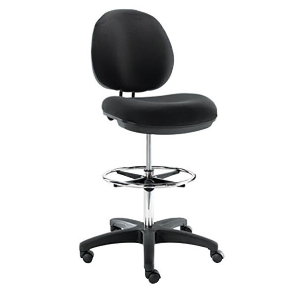 Alera ALEIN4616 Interval Series Black Faux Leather Swival Task Stool