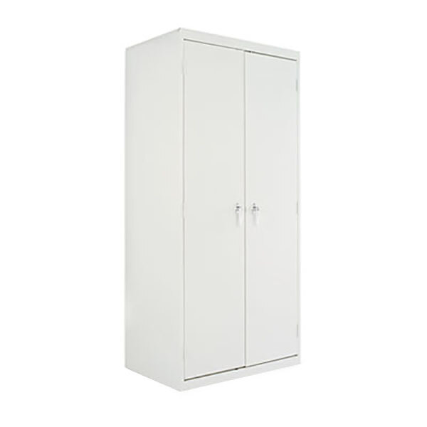 Alera ALECM7824LG 36" x 24" x 78" Light Gray 2-Door Steel Storage Cabinet with Four Shelves