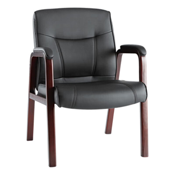 Alera ALEMA43ALS10M Madaris Black Leather Arm Chair