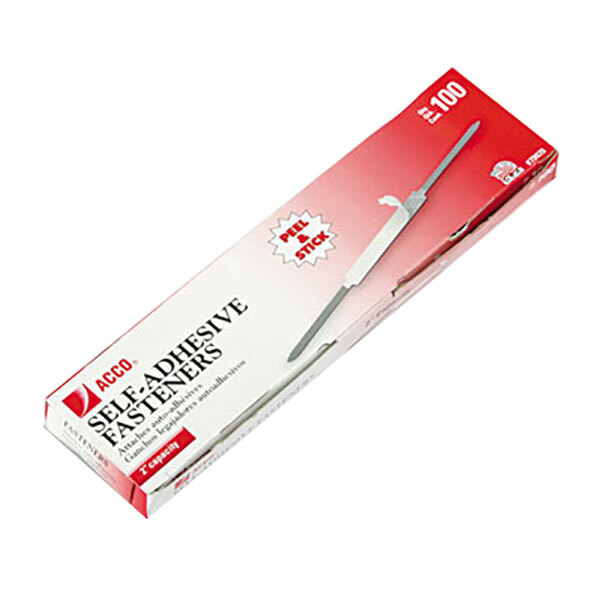 Acco 70020 2" Capacity Self-Adhesive Paper File Fasteners - 100/Box