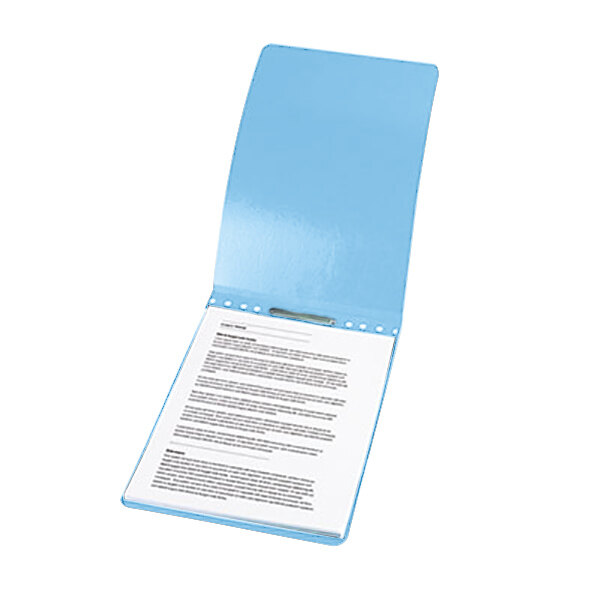 Acco 19022 8 1/2" x 14" Light Blue Presstex Top Bound Legal Report Cover with Prong Fastener - 2" Capacity
