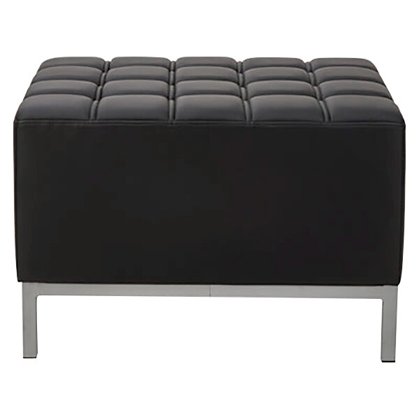 Alera ALEQB8216 QUB Series Black Ottoman - 26 3/8" x 21 1/2" x 17 1/2"