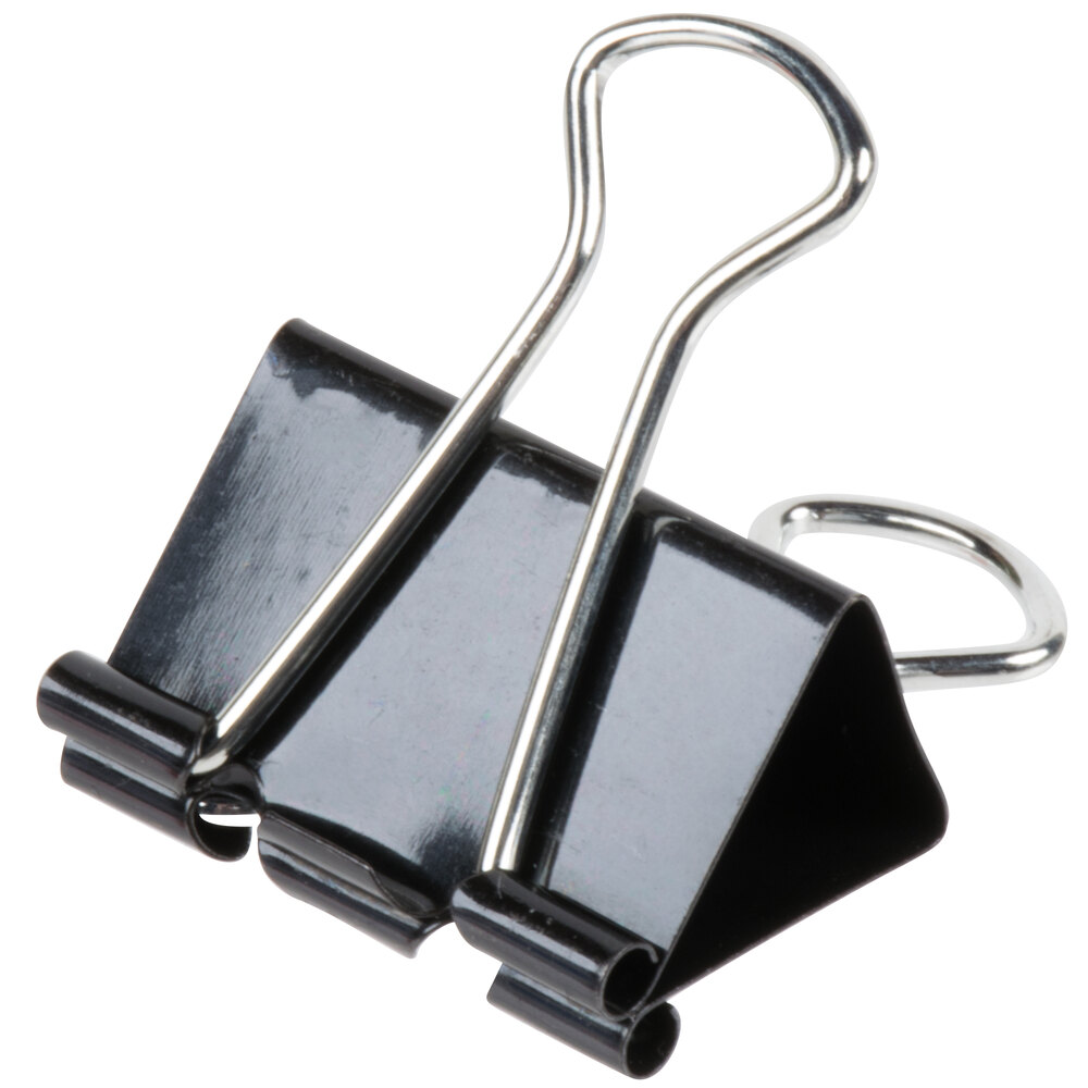 Universal UNV10210 5/8" Capacity Black Medium Binder Clip  - 12/Pack