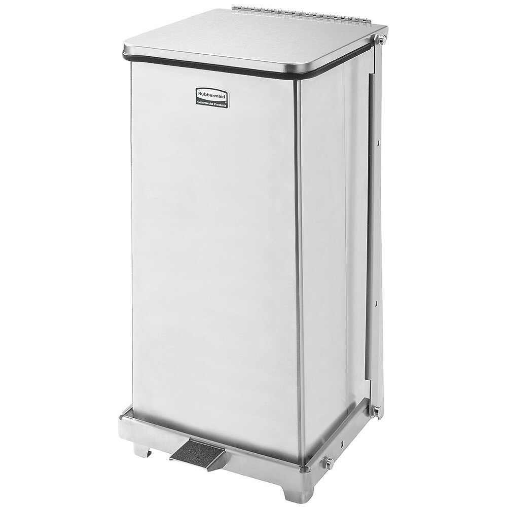 Rubbermaid® FGST12SSPL The Defenders 6.5 Gallon Stainless Steel Square Medical Step Can with Rigid Plastic Liner