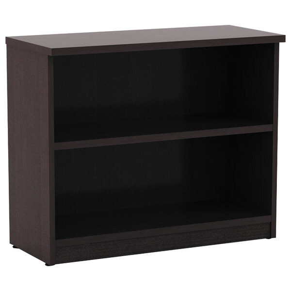 Alera ALEVA633032ES Valencia Series 31 3/4" x 14" x 29 1/2" Espresso 2-Shelf Bookcase