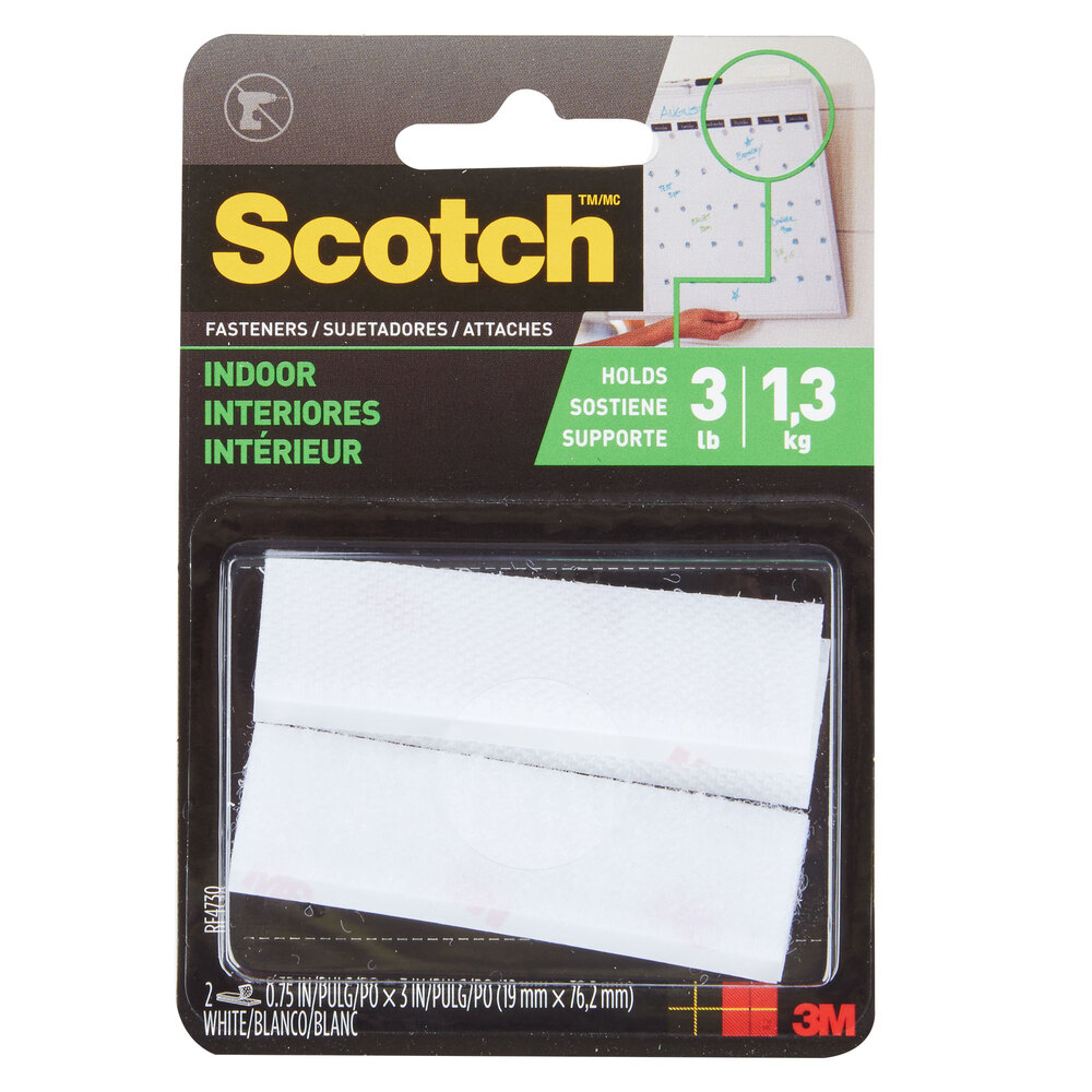 3M RF4730 Scotch™ 3" x 3/4" White Multi-Purpose Fastener Set - 2/Pack