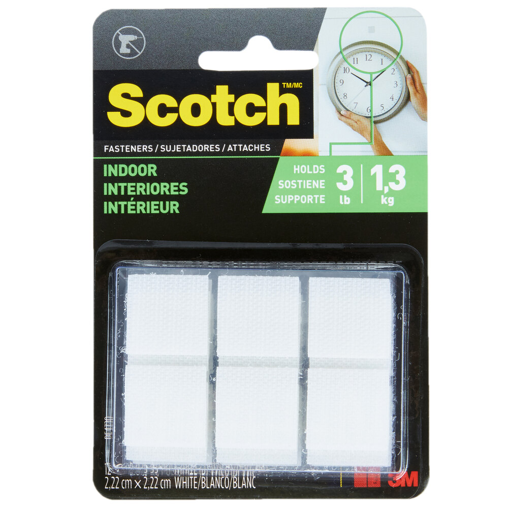 3M RF4720 Scotch™ 7/8" White Indoor Fastener Set - 6/Pack
