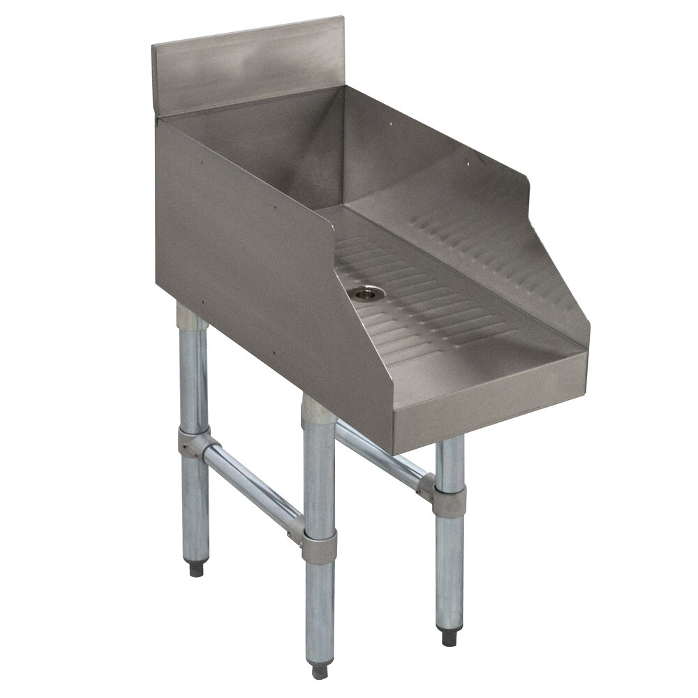Advance Tabco SL-GS-12 Stainless Steel Recessed Bar Drainboard - 12" x 23"