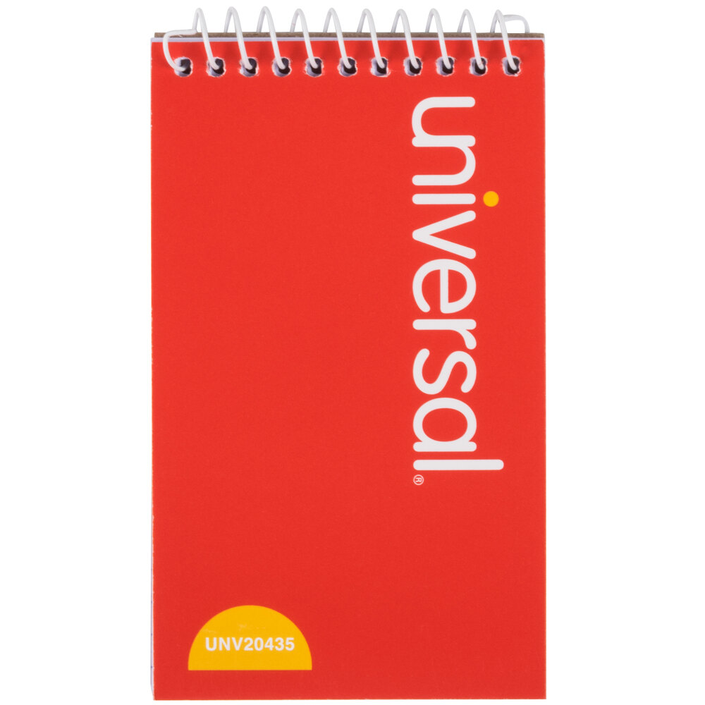 Universal UNV20435 5" x 3" Orange Top Wirebound Narrow Ruled Memo Book - 12/Pack