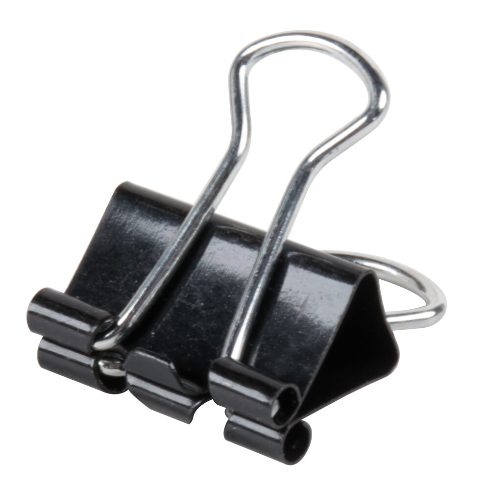 Universal UNV11060 1/4" Capacity Black Mini Binder Clip - 60/Box
