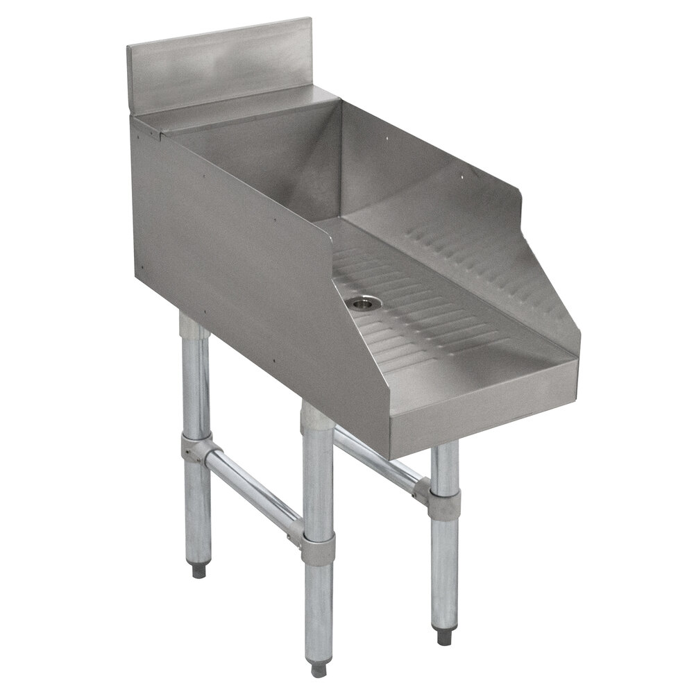 Advance Tabco CR-GS-12 Stainless Steel Recessed Bar Drainboard - 12" x 26"