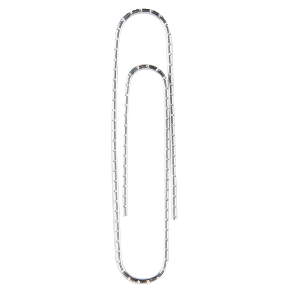 Acco 72585 Silver Non-Skid Finish 100 Count Jumbo Standard Paper Clips - 10/Box